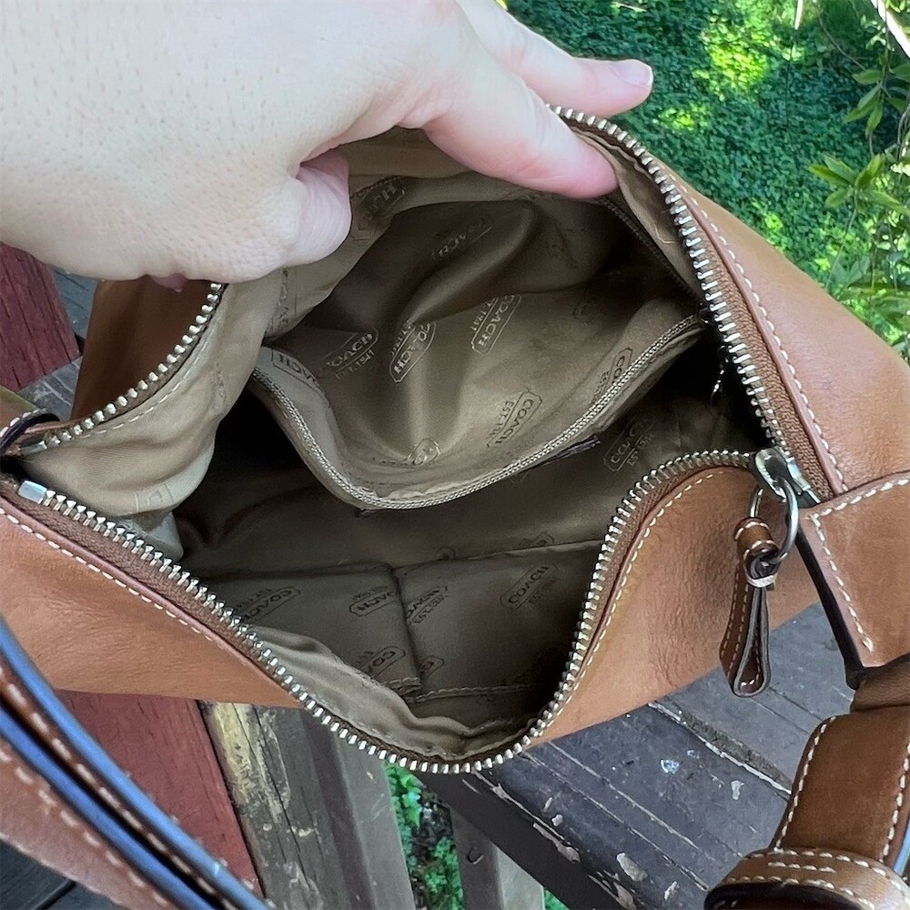 COACH Vintage Y2K British Tan Ergo Hobo Shoulder Bag Silver Hardware AUTHENTIC - Picture 12 of 13